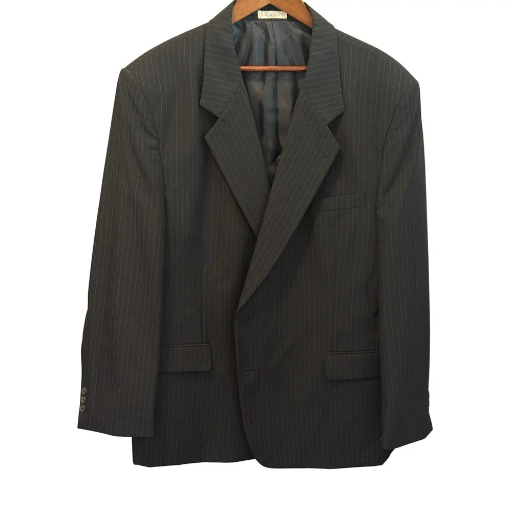 Duke Signature Collection Navy Pinstriped Fully Lined Navy Blazer size 48R